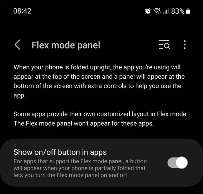 Enable Flex Mode Panel